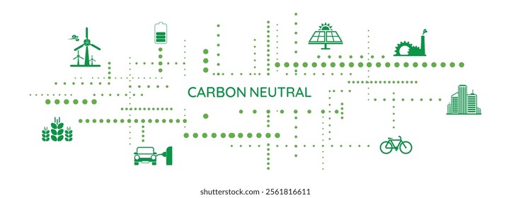 reducing CO2 emissions to stop climate change. green energy background