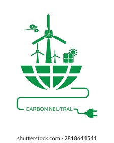 reducing CO2 emissions to stop climate change. green energy background