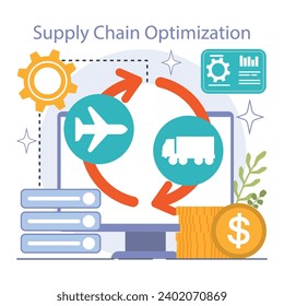Reducir el costo de producción. Automatización y optimización efectiva de los gastos de manufactura. Saldo de costos e ingresos. Ilustración vectorial plana