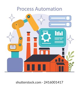 Reducir el costo de producción. Automatización y optimización efectiva de los gastos de manufactura. Saldo de costos e ingresos. Ilustración vectorial plana