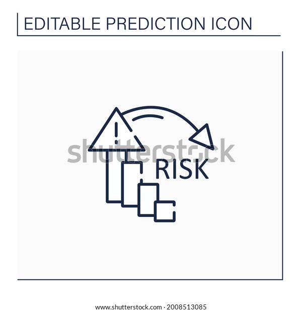 Reducing risk line\
icon. Reducing failure rate. High quality production. Warning sign.\
Statistic.Predictive analytics concept.Isolated vector\
illustration.Editable\
stroke