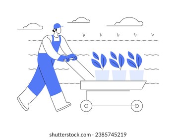 Reducing tillage isolated cartoon vector illustrations. Preserve soils natural structure, reducing tillage process, sustainable agriculture, farm workers, resistant soil vector cartoon.