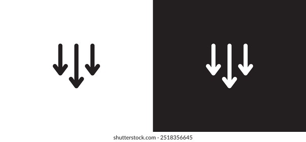 Reducing waste line icon. Reduce icon. Arrow symbol. arrow sync rotation outline icon. Ecology sign vector stroke editable. Vector illustration in black and white background. Eps 10.