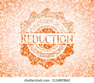 Reduction abstract orange mosaic emblem with background