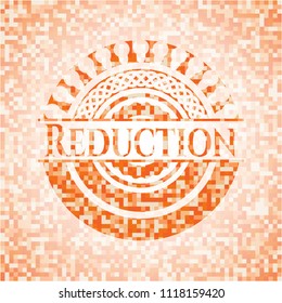 Reduction abstract orange mosaic emblem