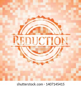 Reduction abstract orange mosaic emblem