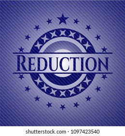  Reduction badge with denim background