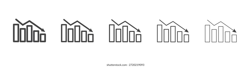 Reduktionsdiagramm Symbol Design, Logo, App, UI. Vektorgrafik, EPS