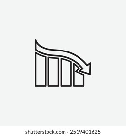 Reduction chart icon isolated on white background