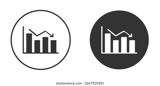 Símbolo de silueta de icono de gráfico de reducción. Vector aislado ilustración