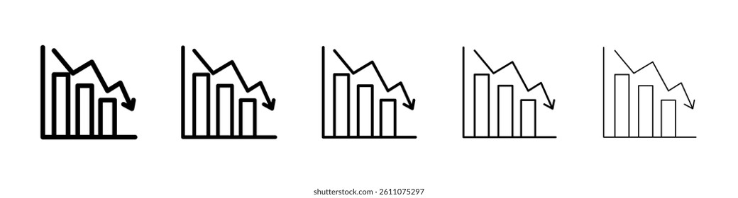 Reduction chart icon Symbol mark in Outline style