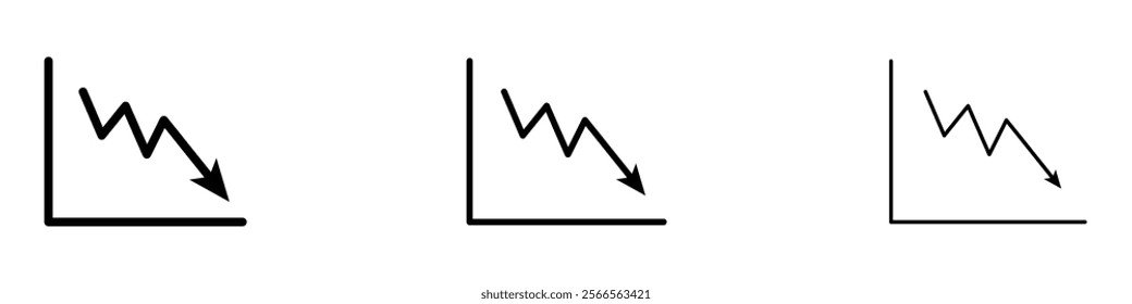 Reduction chart icon in tree different line stroke sizes.