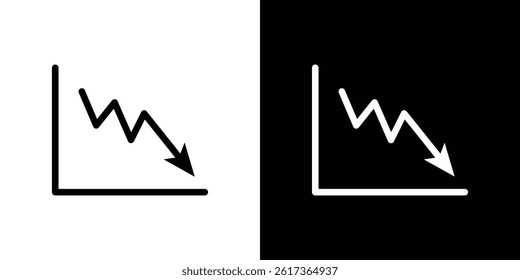 Reduction chart icon. vector illustration, pictogram isolated. editable