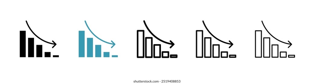 Ícone de gráfico de redução ícone de vetor definido. EPS 10