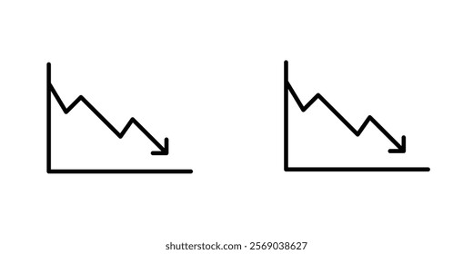 Reduction chart icons vector graphic pack