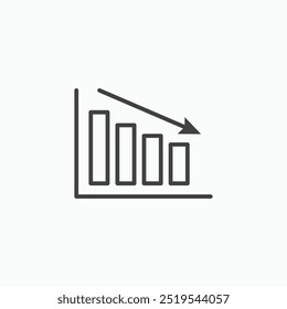 Reduction chart thin liner icon isolated