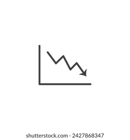 Reduction Chart Vector Line Icon Illustration.
