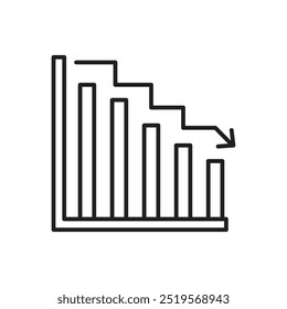 Reduction chartline icon. vector illustration. EPS10