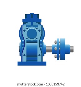 Reduction drive with coupling. Vector illustration isolated on white background