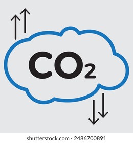 Reducción de CO2 de efecto invernadero con línea de emisión de nubes y conjunto de iconos de silueta. Contaminación por dióxido de carbono en el aire. Icono de nube de emisión de CO2, Ilustración vectorial, 11:11
