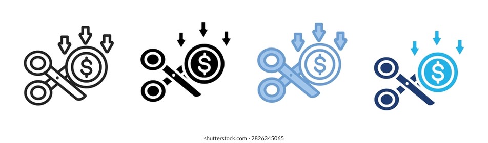 Reduction icon set multiple style collection