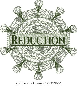 Reduction inside money style emblem or rosette
