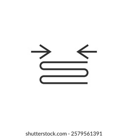 Reduction of the length of layer sign icon isolated on white background. Graphical symbol modern, simple, vector, icon for website design, mobile app, ui. Vector Illustration