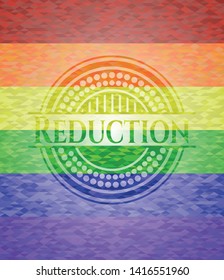 Reduction lgbt colors emblem. Vector Illustration. Mosaic.