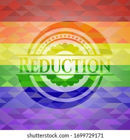 Reduction lgbt colors emblem. Vector Illustration. Mosaic.