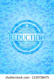 Reduction light blue emblem with mosaic background