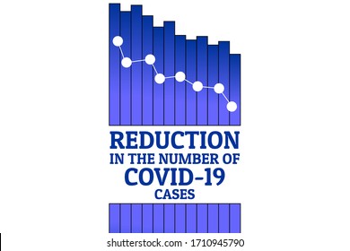 Reduction in the number of COVID-19 cases concept. Novel coronavirus pandemic. Template for background, banner, poster with text inscription. Vector EPS10 illustration
