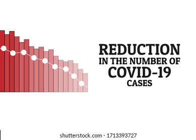 Reduction in the number of COVID-19 cases concept. Novel coronavirus pandemic. Template for background, banner, poster with text inscription. Vector EPS10 illustration