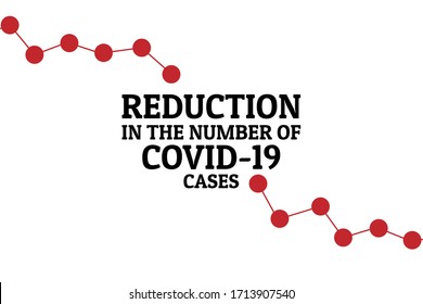 Reduction in the number of COVID-19 cases concept. Novel coronavirus pandemic. Template for background, banner, poster with text inscription. Vector EPS10 illustration
