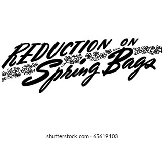 Reduktion auf Frühlingssacken - Werbetexte - Retro-Clip-Art