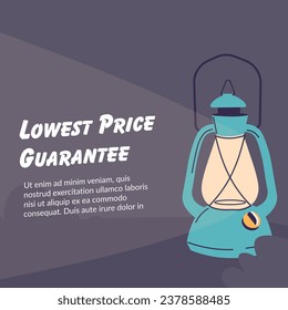 Reduction of price and clearance of product. Lowest cost guaranteed, shop or store deals for clients and customers, special offer. Promotional banner or advertisement poster, vector in flat style