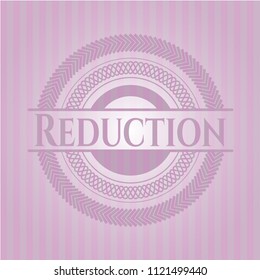 Reduction retro style pink emblem