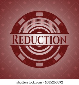  Reduction retro style red emblem