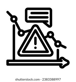 vector de icono de línea de riesgo de reducción. signo de riesgo de reducción. símbolo de contorno aislado ilustración negra