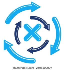 Redundancy icon represented by people get kicked Dualtone style.
