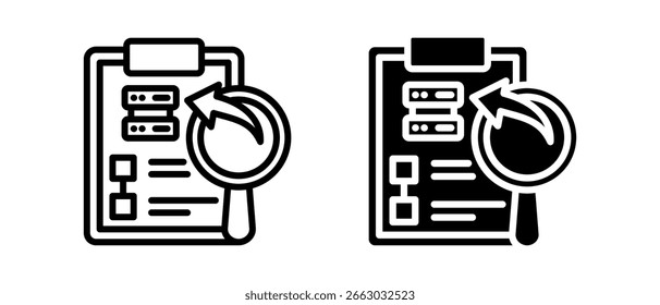 Redundancy Planning multiple icon set of two.line and glyph vector illustration