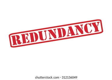 REDUNDANCY red Rubber Stamp vector over a white background.