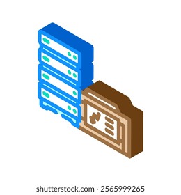 redundant power supply data center isometric icon vector. redundant power supply data center sign. isolated symbol illustration