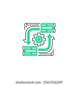 Redundant Server Line Icon. linear style sign for mobile concept and web design. Outline vector icon.