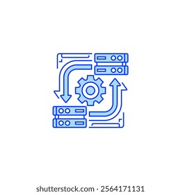 Redundant Server Line Icon. linear style sign for mobile concept and web design. Outline vector icon.