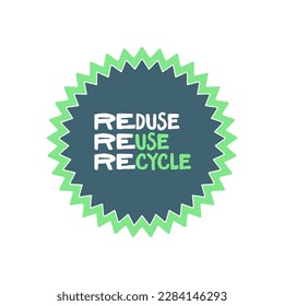 Reduse, Reuse and recycle message. Save the planet. Eco friendly message.