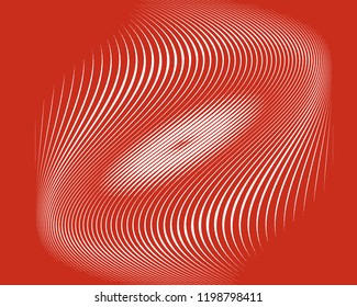 Red-white background with lines of different thickness. Halftone effect. Abstract pattern for design layouts, covers, Wallpapers, business cards. Scalable vector illustration