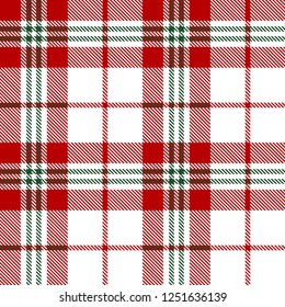 Red,white and green tartan plaid Scottish seamless pattern.Texture from tartan, plaid, tablecloths, clothes, shirts, dresses, paper, bedding, blankets and other textile products.
