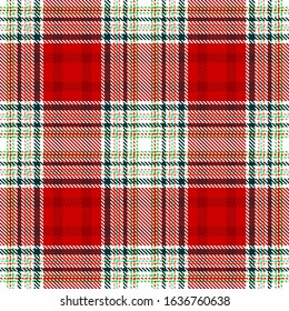 Red,White and Green Tartan Plaid Scottish Seamless Pattern. Texture from tartan, plaid, tablecloths, shirts, clothes, dresses, bedding, blankets and other textile.