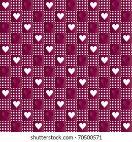Red-white repeated hearts rag