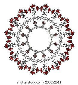 color rojo-blanco-negro Mezen forma circular 